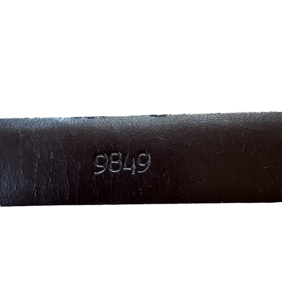 *Women’s Vint Sm Calvin Klein Brown Natural Fullgrain Leather Belt Gold Buckle - Picture 10 of 11